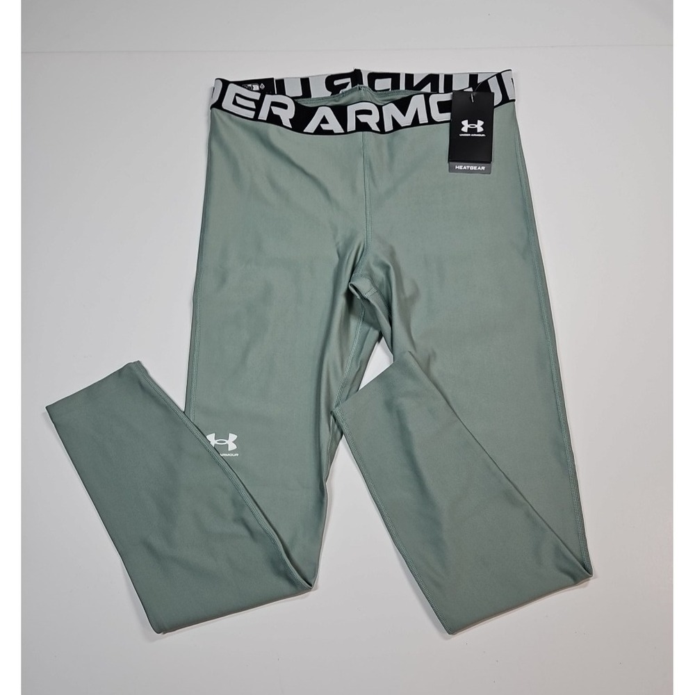 Under Armour Womens Green HeatGear Compression Leggings Size Large NWT
